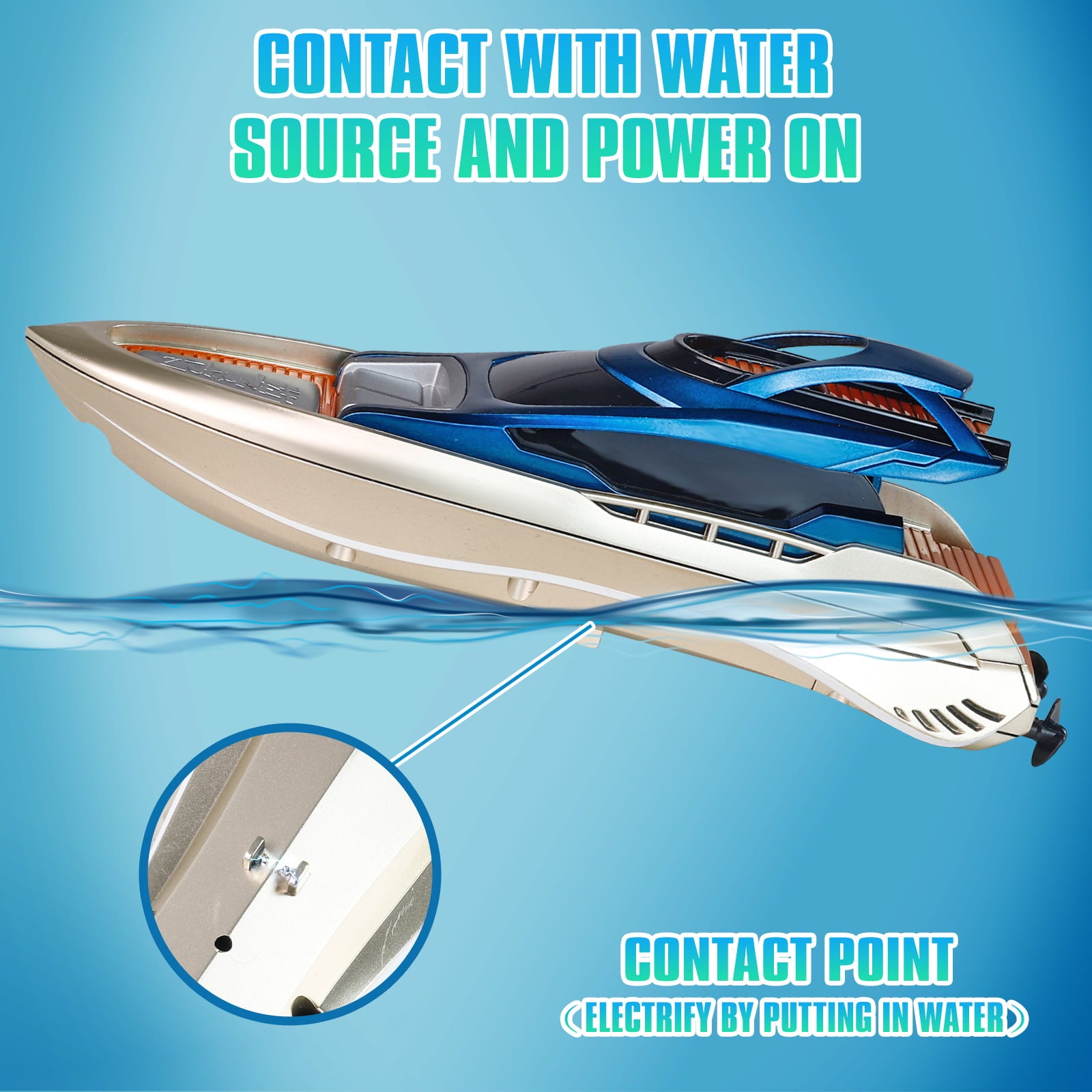 RC Remote Control Luxury Boat For Kids 2.4Hz and 20+ MPH High-Speed Pool Toy Ship For Boys