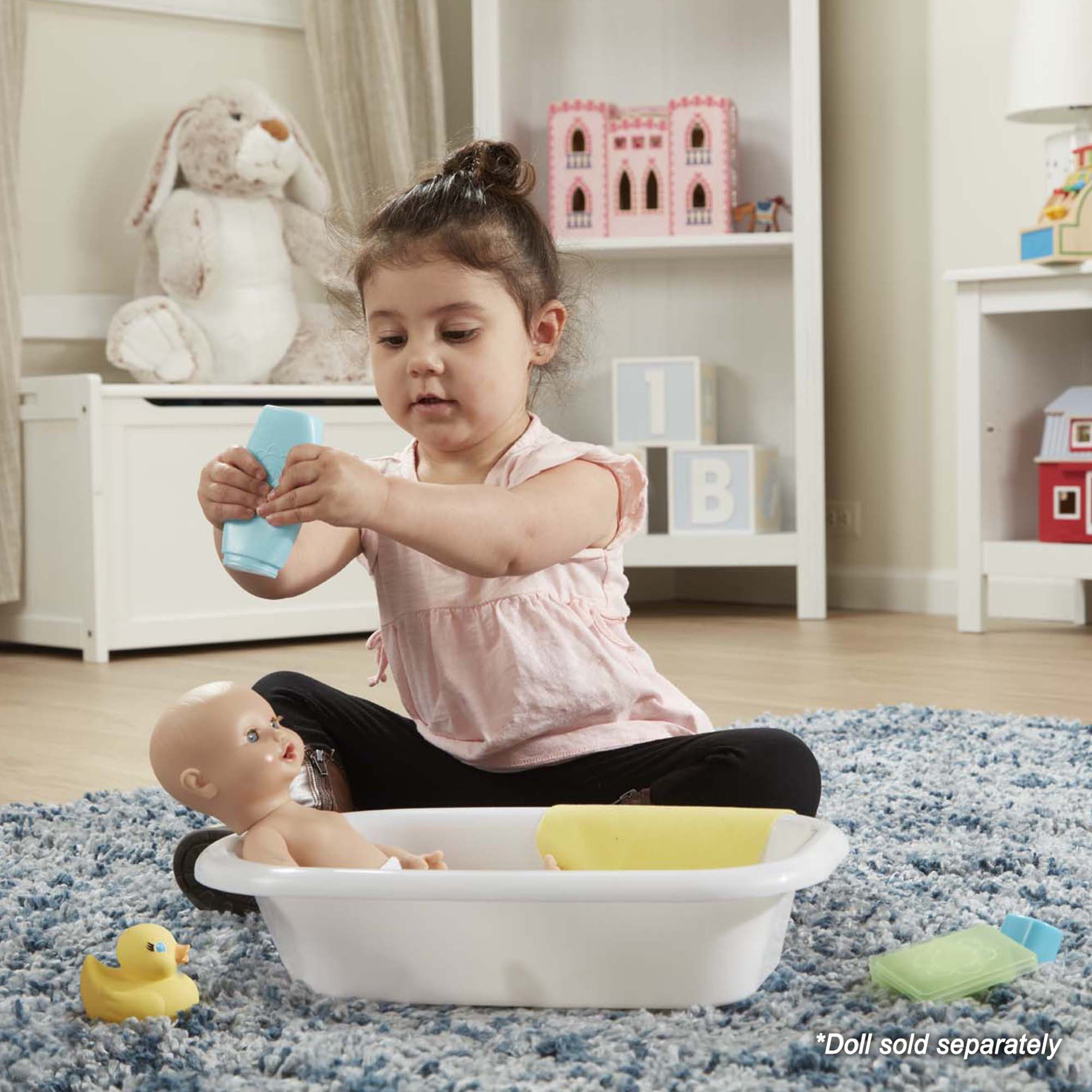 Melissa & Doug Mine to Love Baby Doll Bathtub and Accessories Set (6 pcs) - White