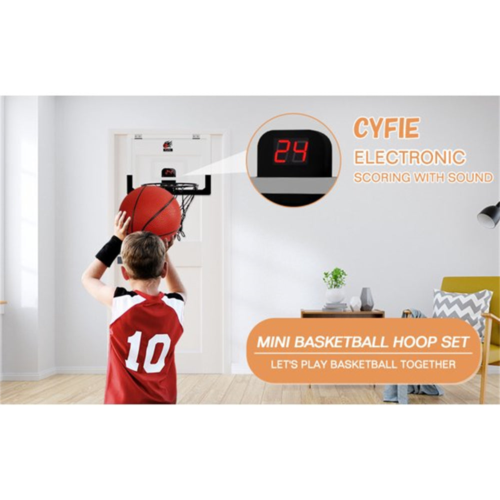 Cyfie Indoor Basketball Hoop Mini Door Basketball Hoop over the Door Backboard Rim with Scoreboard for Kids Adults