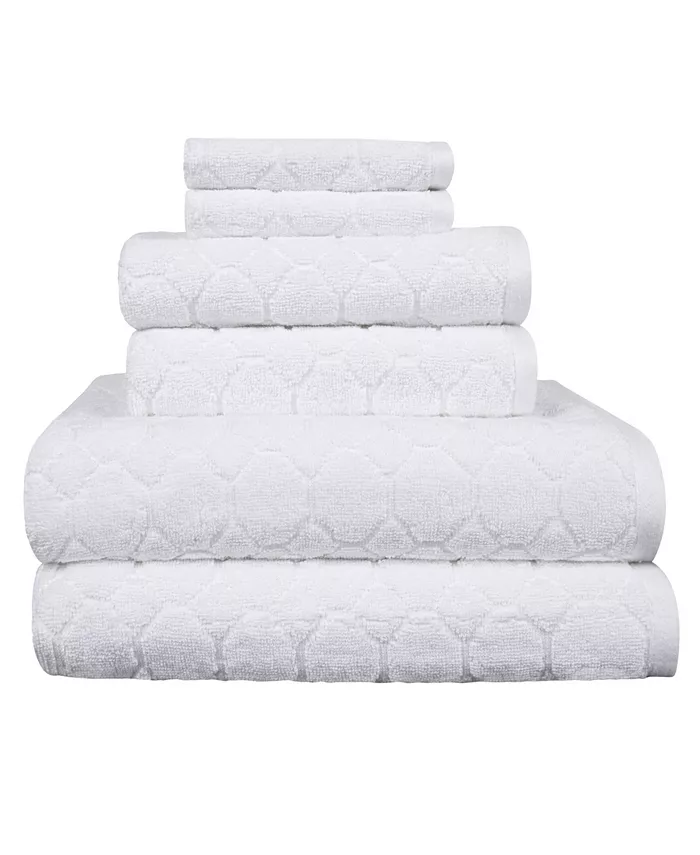 American Dawn Odessa Jacquard Oval Panes Bath Towel Set， 6 Piece