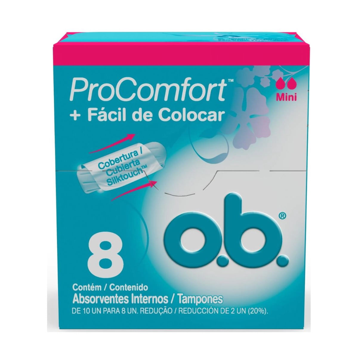 Absorvente Interno Mini Procomfort O.B. com 8 Unidades