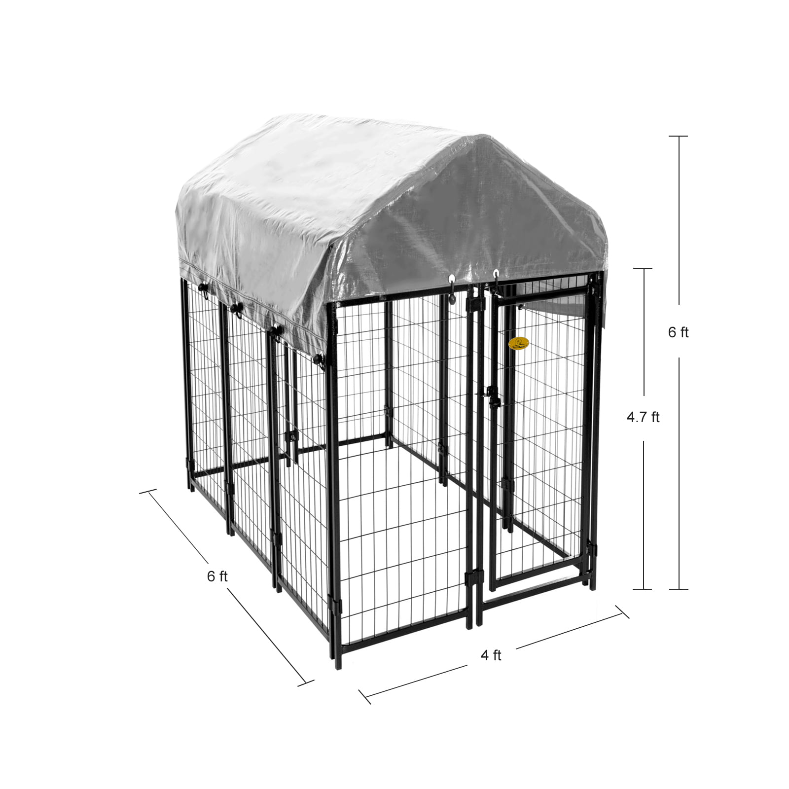 KennelMaster Black Welded Wire Dog Kennel， 72
