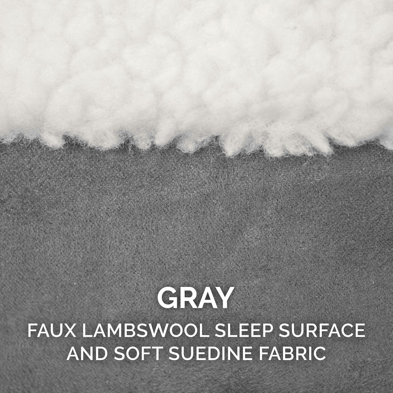 FurHaven Pet Products Orthopedic Faux Sheepskin Snuggery Burrow Pet Bed for Dogs and Cats， Gray， 44