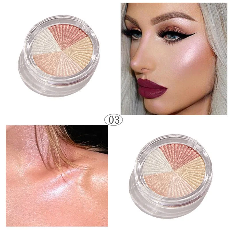 5 Color Highlighter Palette Shimmer Bronzer Powder Palette