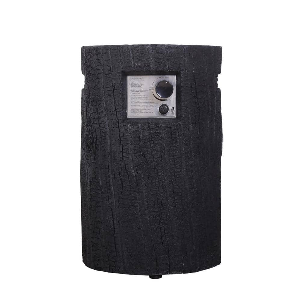 Uixe 16 in x 25 in Round Exterior TerraFab Propane Fire Pit in Black Color