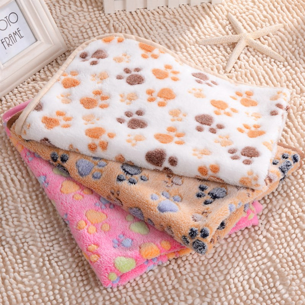 Dog Cat Bed Mat Warm Sleep Puppy Blanket Pet Cushion Kitten Fleece Blanket Paw Cushion 60x40CM(Brown)