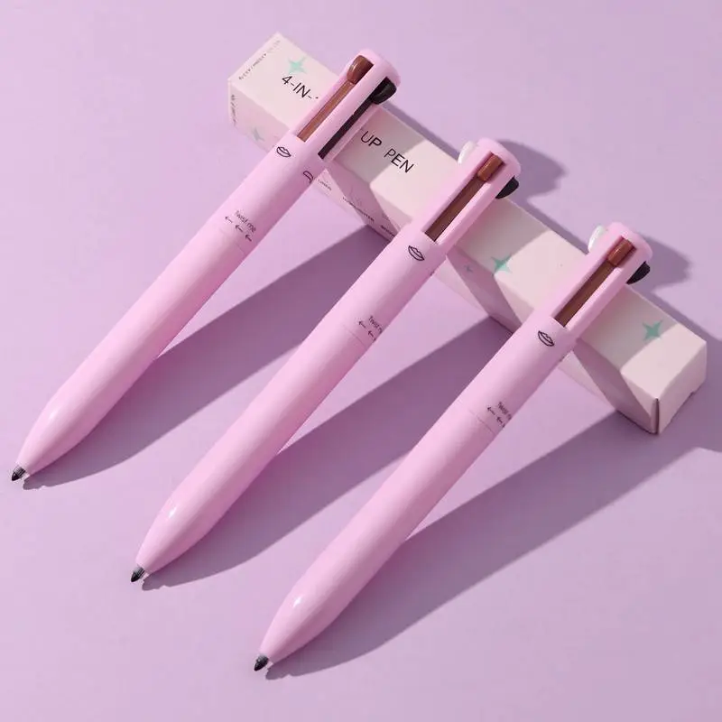 4-in-1 Touch Up Makeup Pen Private Label Eyeliner Lip Liner Highlighter Eyebrow Pencil