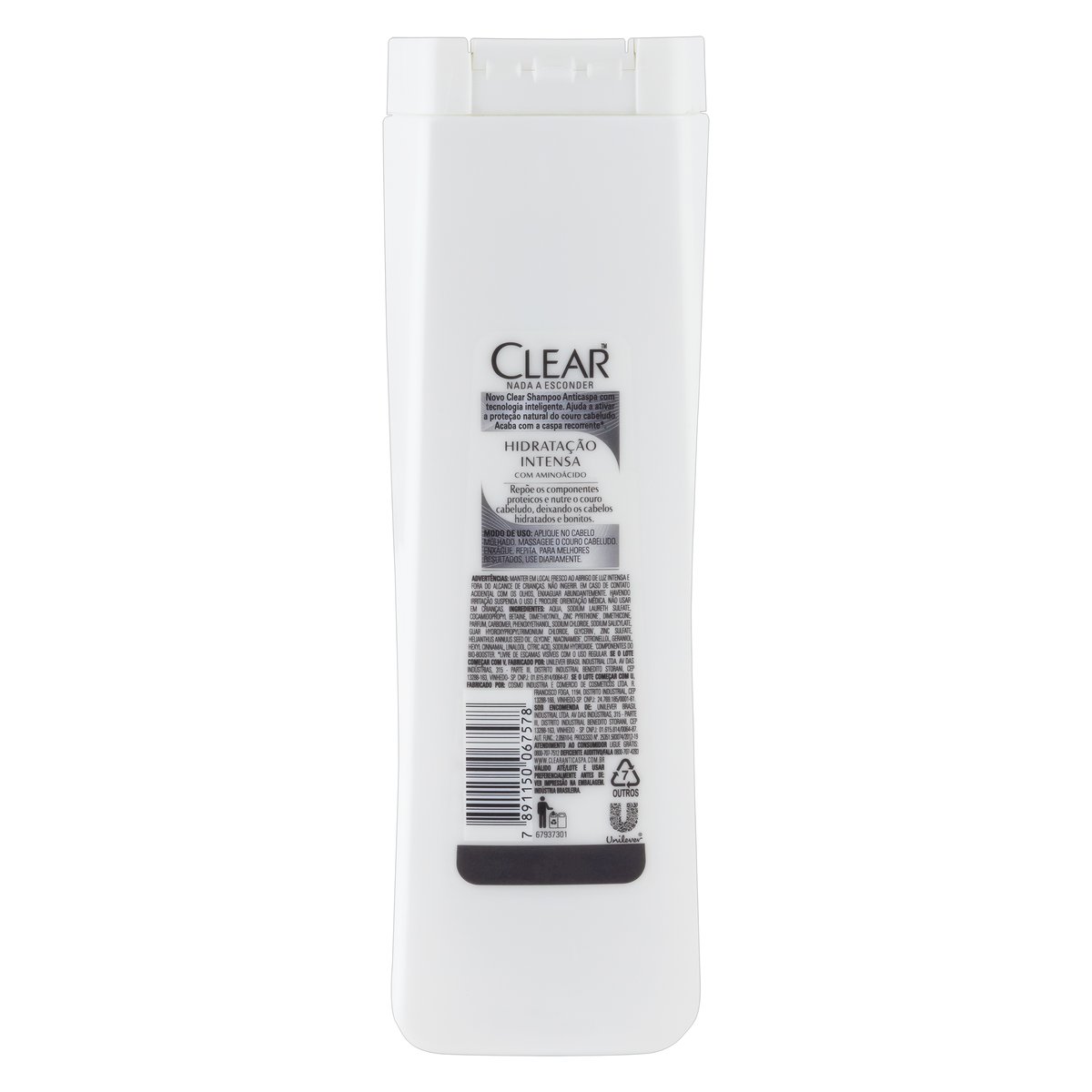 Shampoo Anticaspa Clear Hidratacao Intensa Frasco Leve 400ml Pague 330 ml
