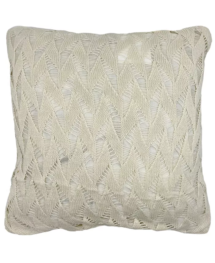 Mod Lifestyles Cotton Fishnet Knit Pillow Zipper Enclosure， 18