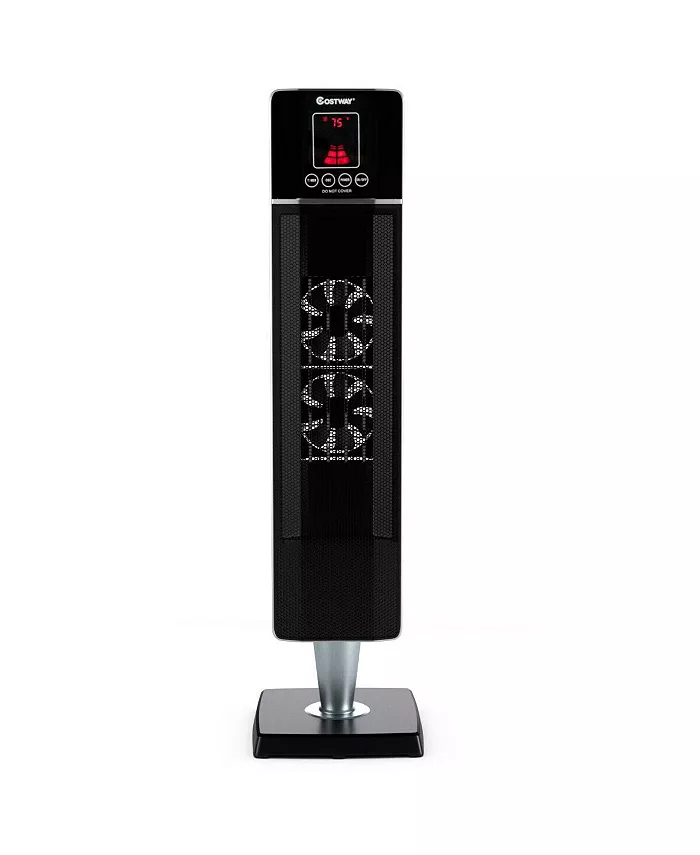 Costway 1500W Portable Oscillating Ceramic Tower Heater Timer Remote Control