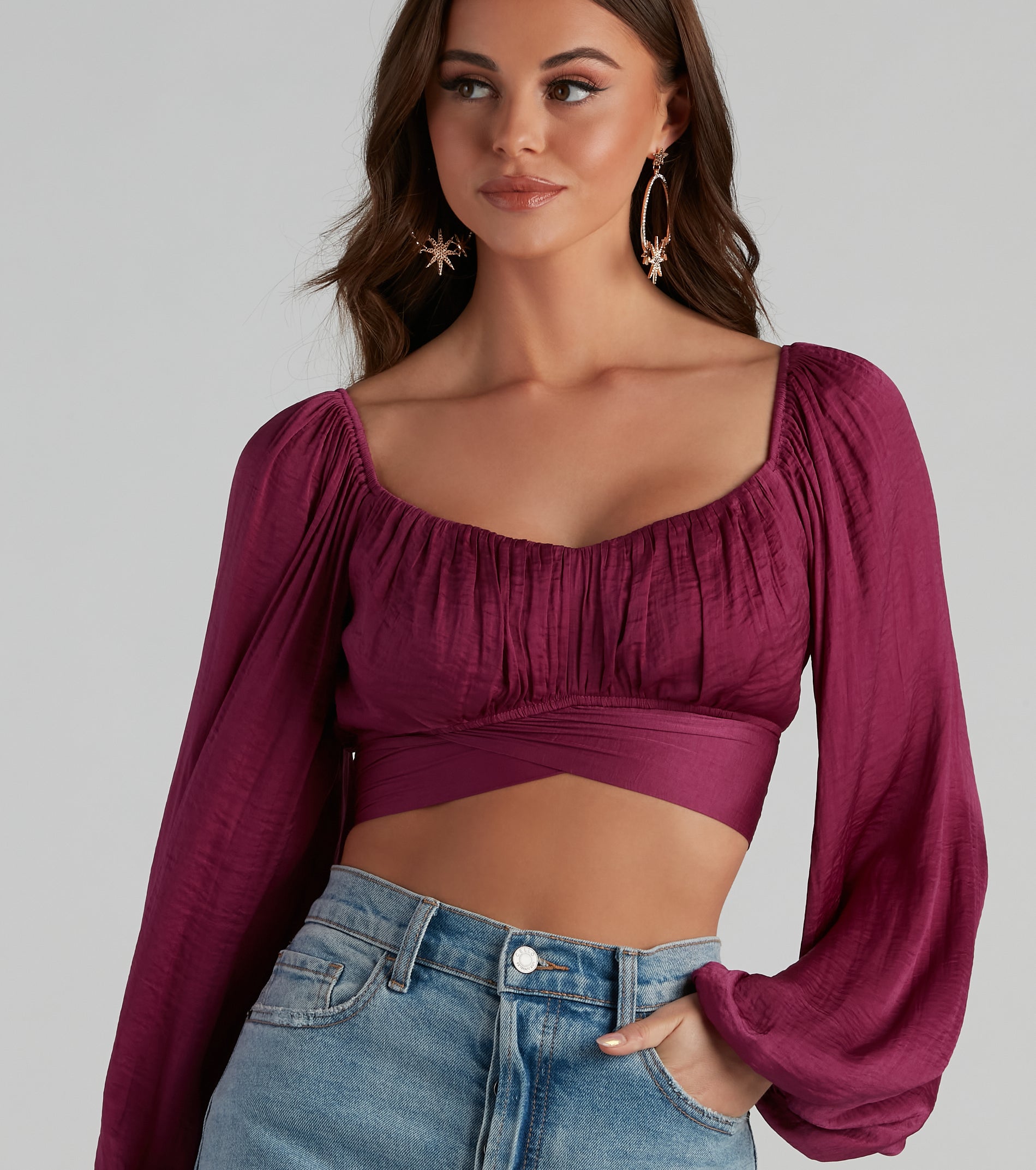 Sweet And Flirty Satin Crop Top