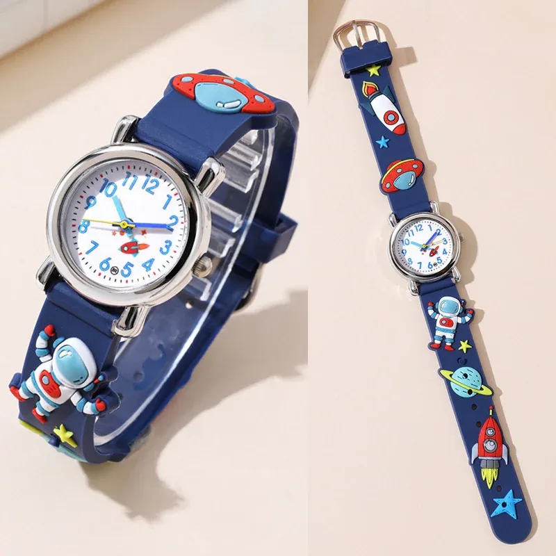 LIUYANGTIAN Spaceman Children Watch For 1-15 years old Boys Soft Silicone Cartoon Kid Wristwatch Clock