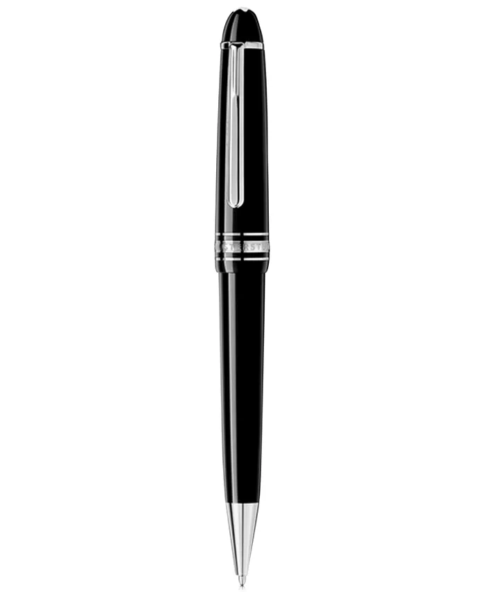 Montblanc Meisterstanduumlck Midsize Platinum Black Ballpoint Pen 114185