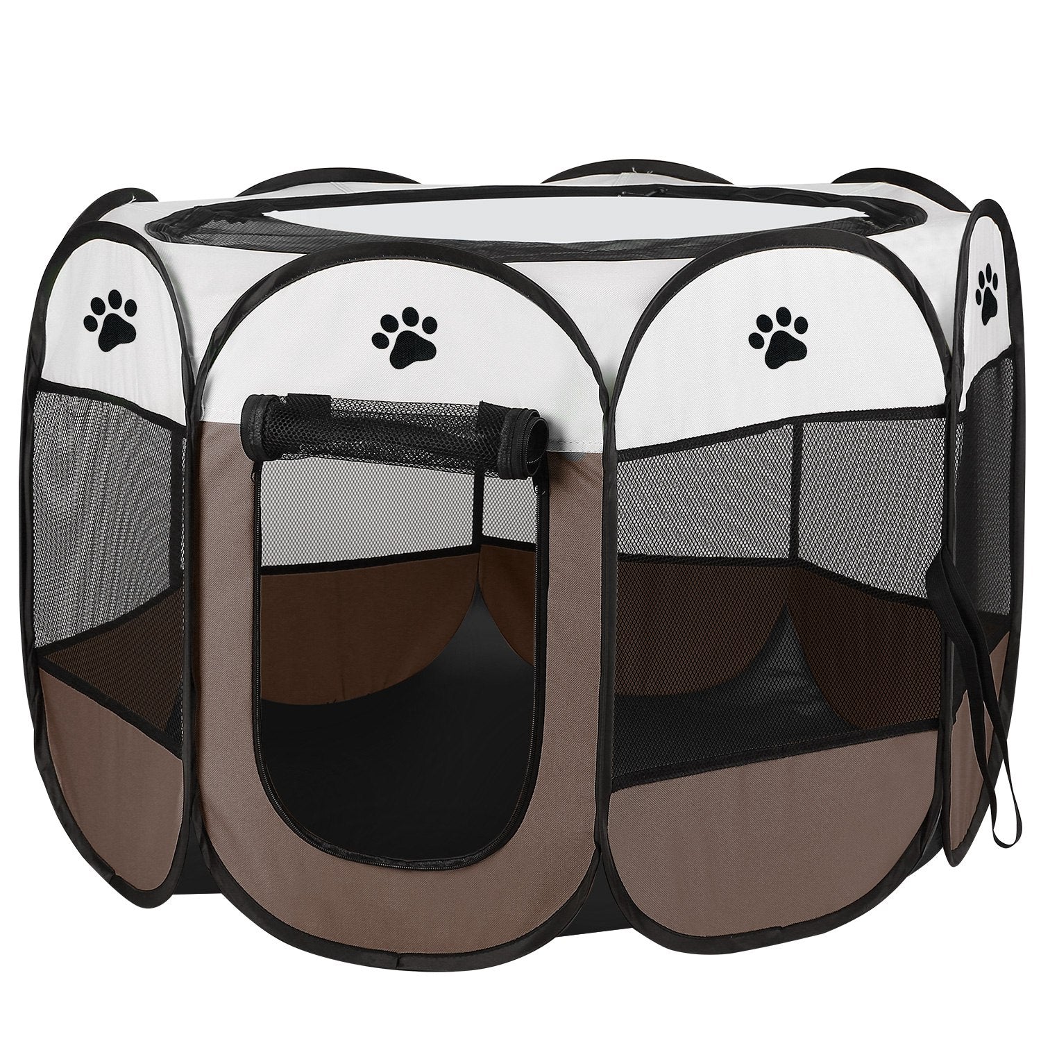 iMountek Portable Foldable Pet Playpen Exercise Pen Kennel Coffee L