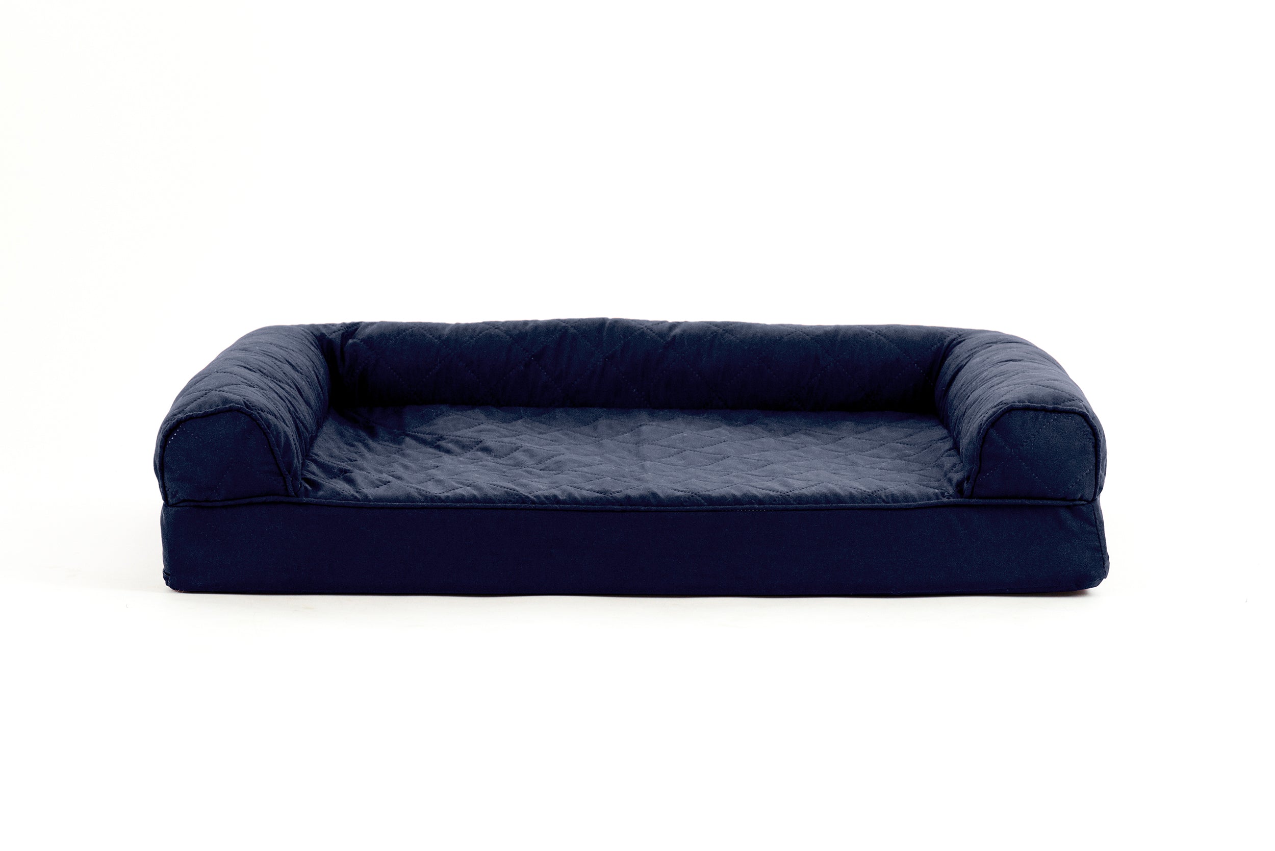 FurHaven Pet Products | Memory Foam Quilted Sofa Pet Bed for Dogs and Cats - Navy， Medium