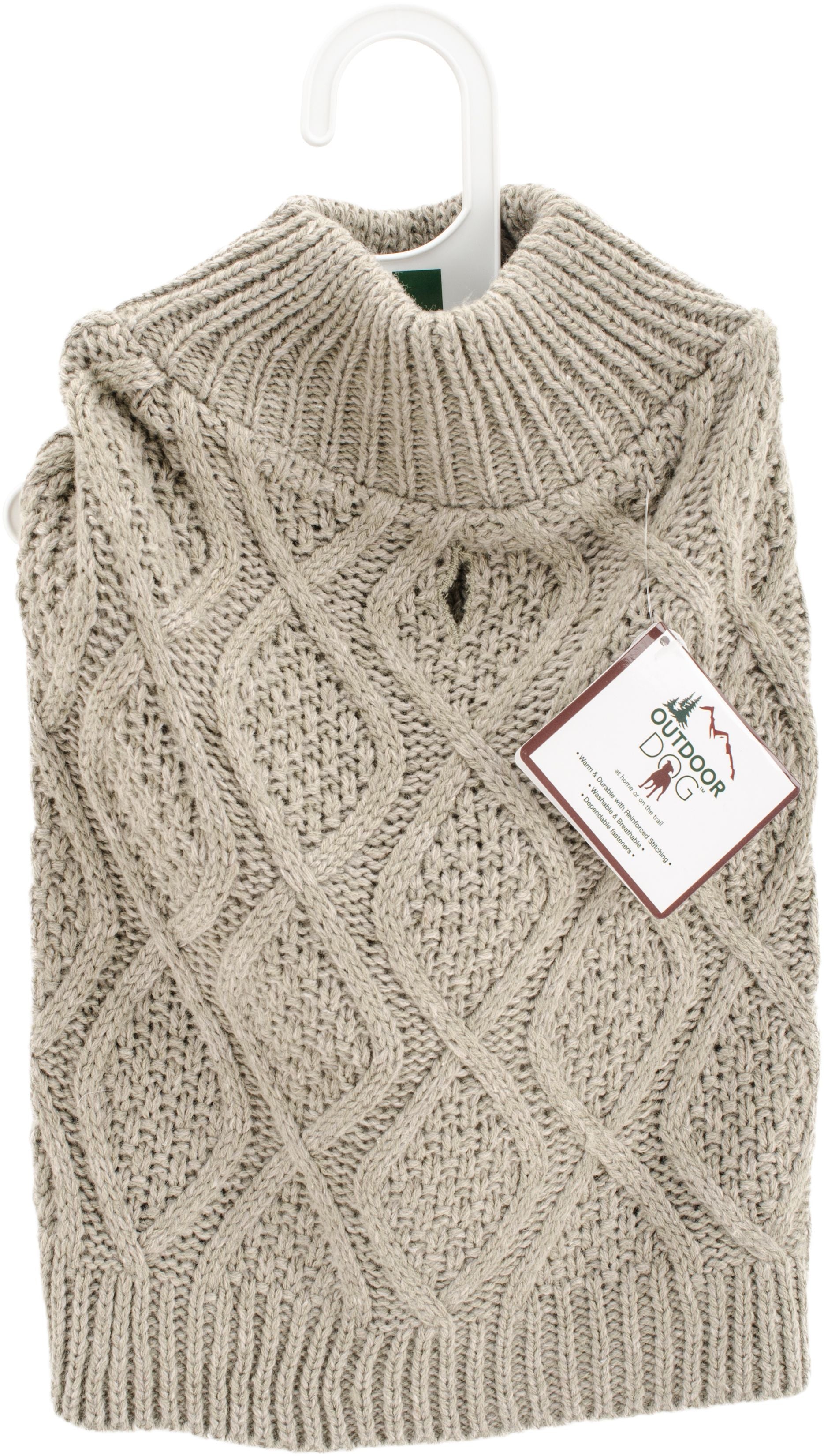 Fashion Pet Fisherman Sweater-Taupe Extra Extra Large