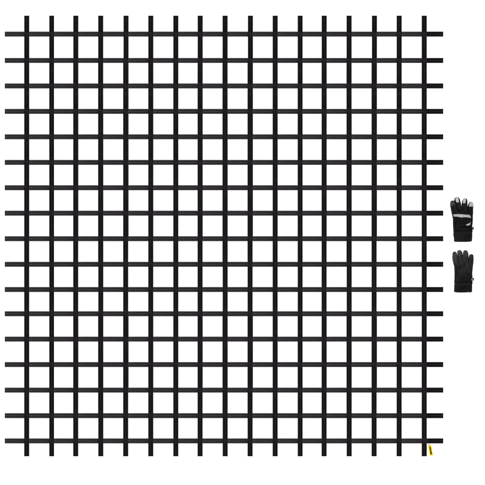 VEVOR Climbing Cargo Net， 12' x 12' Playground Climbing Net， Polyester Material， Rope Ladder， Swingset， Large Military Climbing Cargo Net for Kids and Adult， Indoor and Outdoor， Treehouse， Jungle Gyms