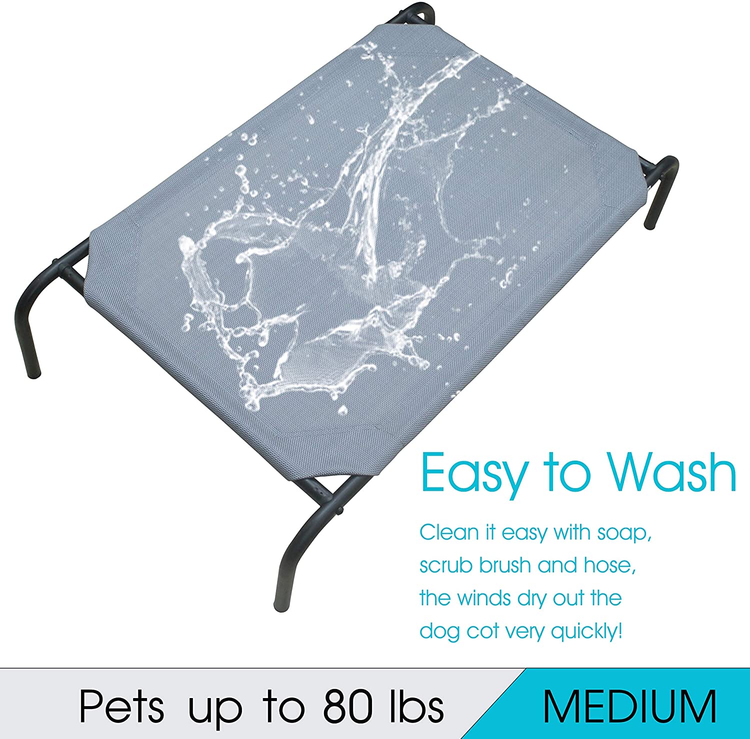 PHYEX Elevated Dog Bed， Raised Cooling Pet Cat Bed， 43.5