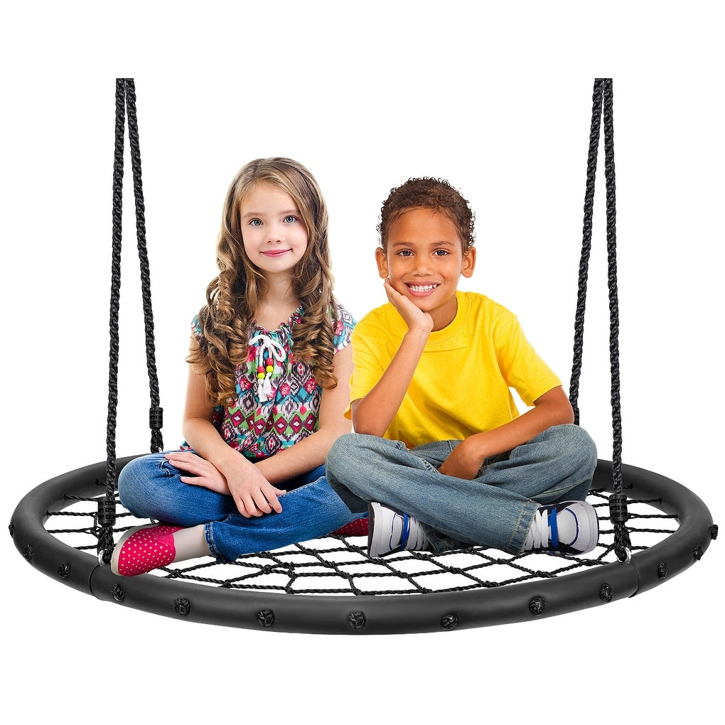 Spinner Swing  Kids Round Web Swing  Great for Tree， Backyard， Playground， Playroom  Accessories Included (40