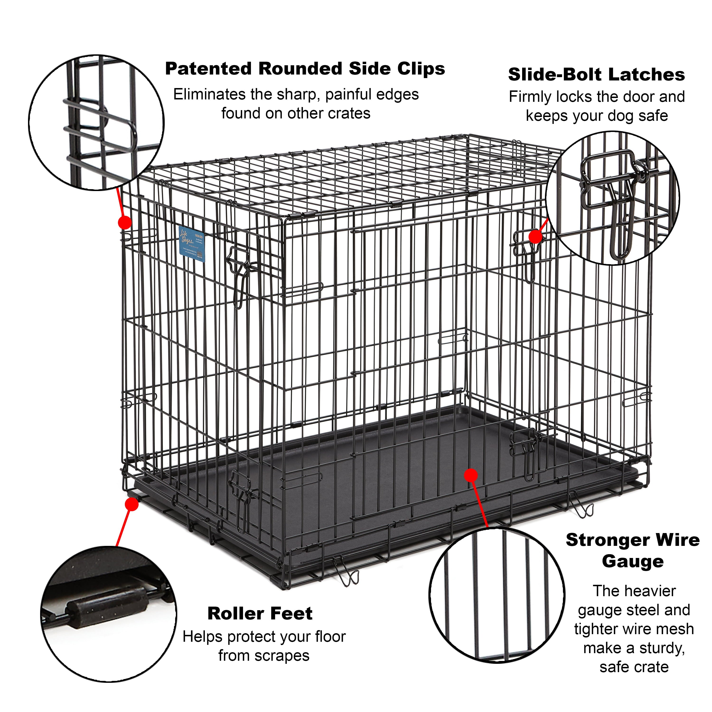 MIDWEST LIFE STAGE DBLE DOOR CRATE 36IN