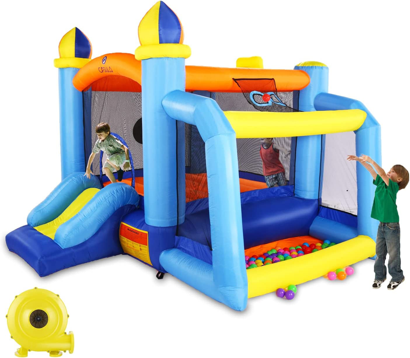 116''x 117'' Toddler Inflatable Bounce House Kids Jumping Bouncer Slide Large Jump Play Area with Blower