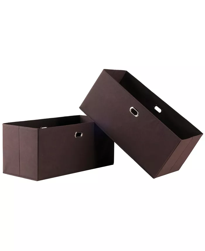 Winsome Torino 2-Pc Set Folding Fabric Baskets Chocolate