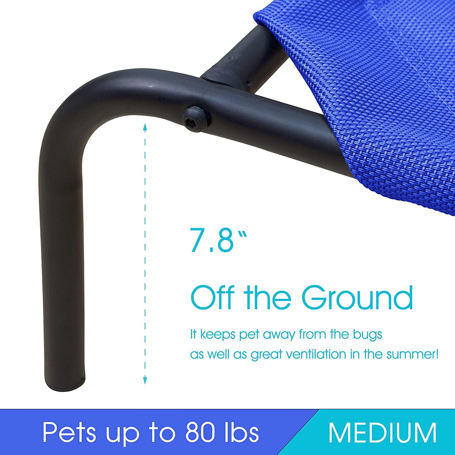 PHYEX Elevated Dog Bed， Raised Cooling Pet Cat Bed， 43.5