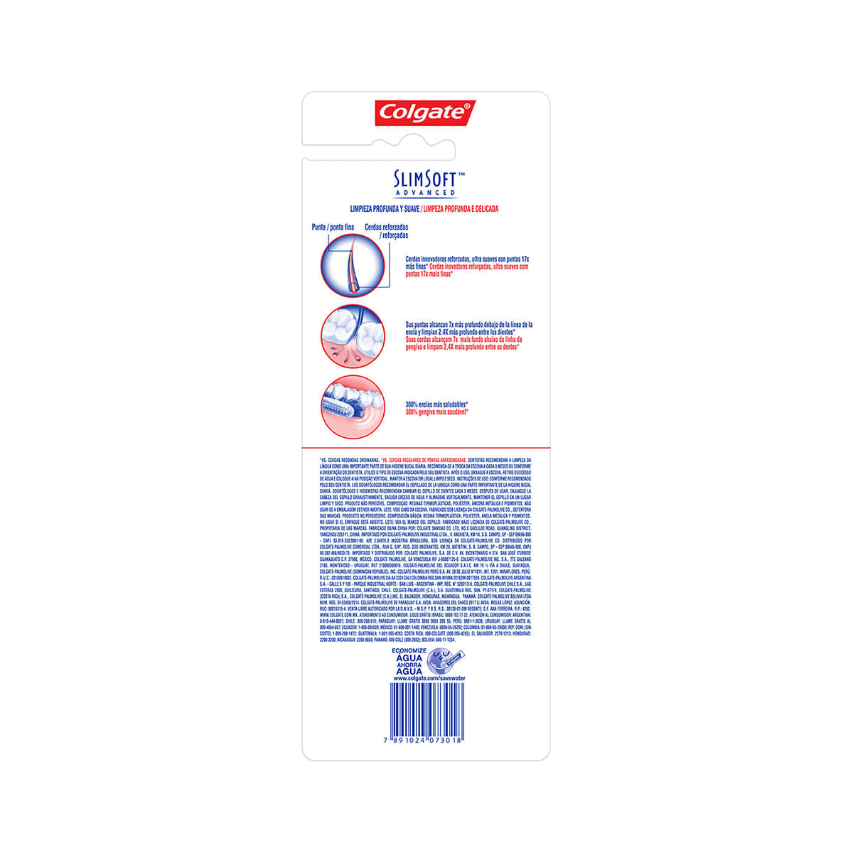 Escova de Dente Colgate Slim Soft Advanced 3 unid