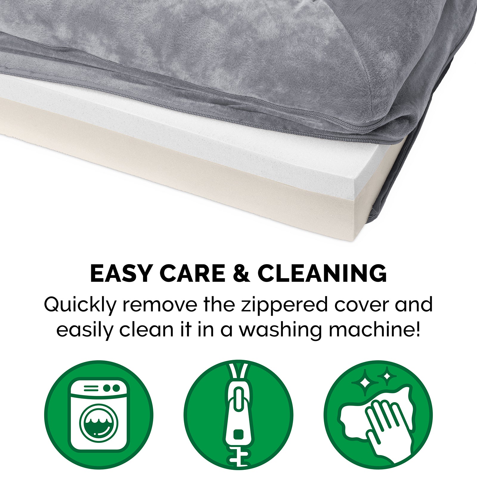 FurHaven Pet Products | Memory Foam Faux Fur and Velvet Sofa Pet Bed for Dogs and Cats - Smoke Gray， Medium