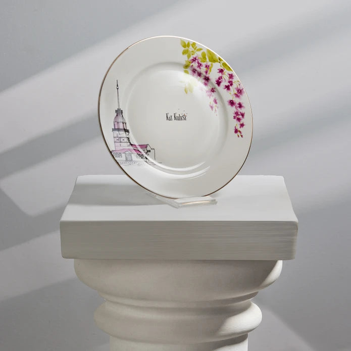 Karaca Redbud Maiden'S Tower Cake Plate 153.03.06.4969
