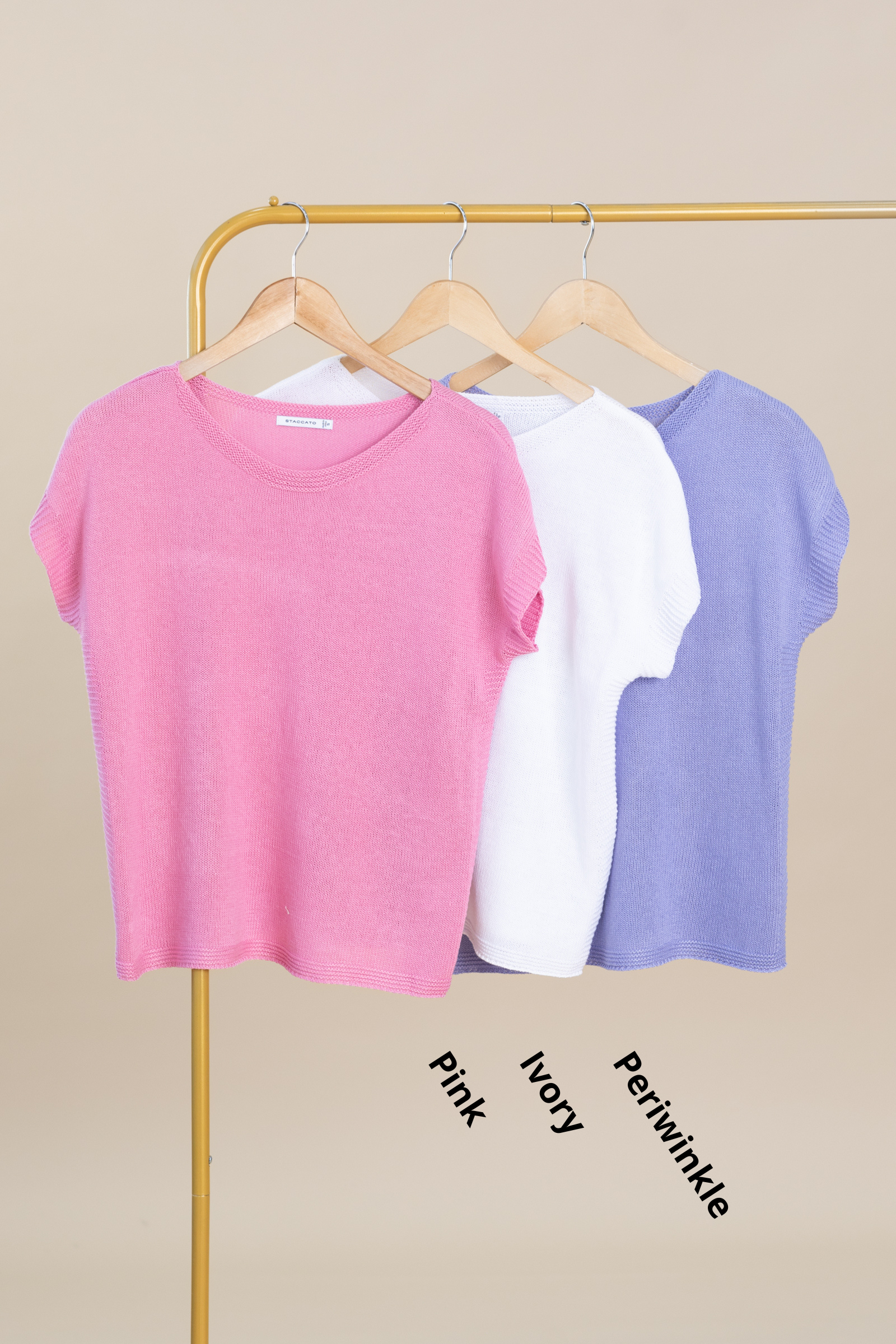 Wide Crewneck Short Sleeve Sweater Top