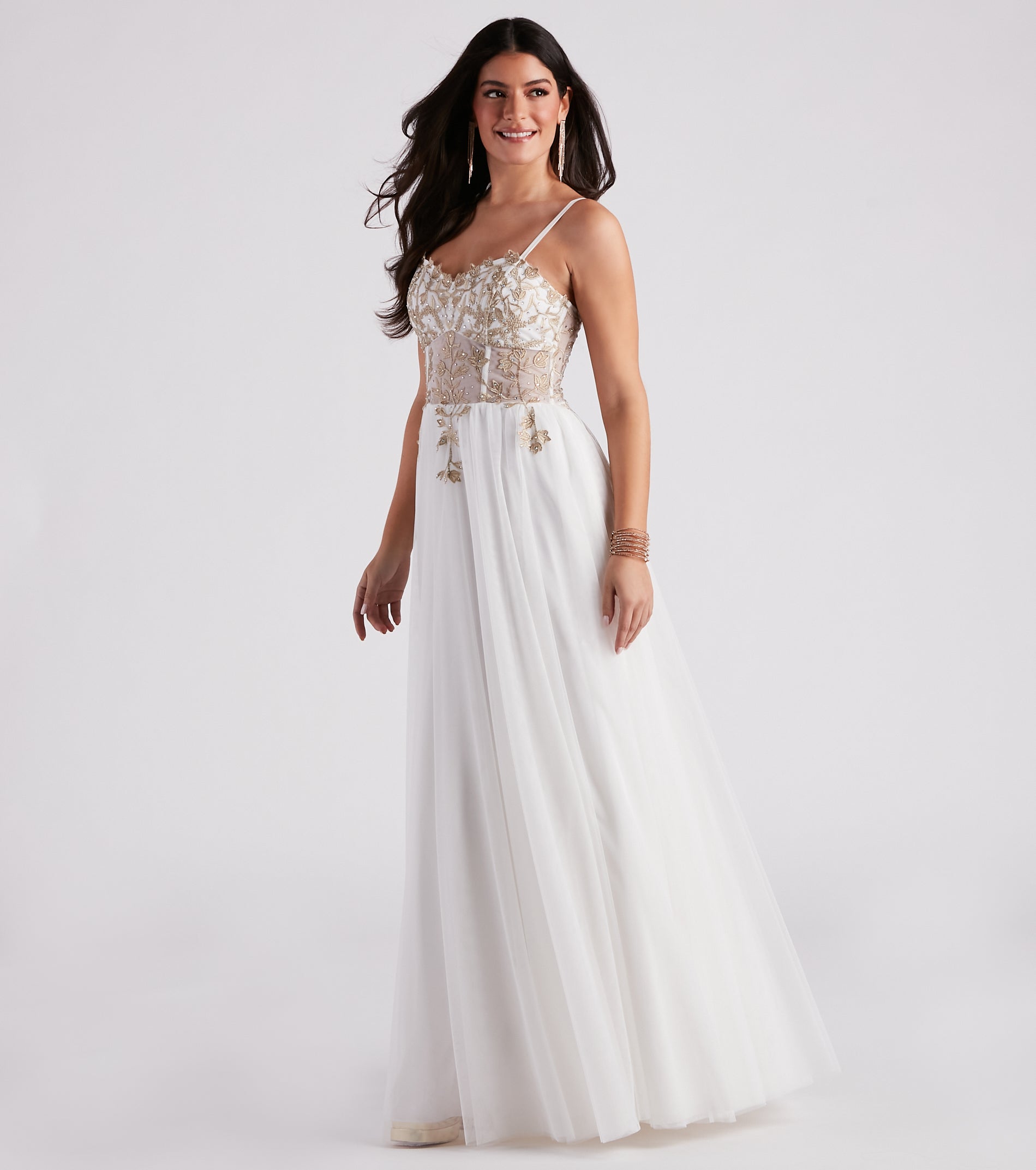 Alexandra Rhinestone Embroidered Tulle Ball Gown