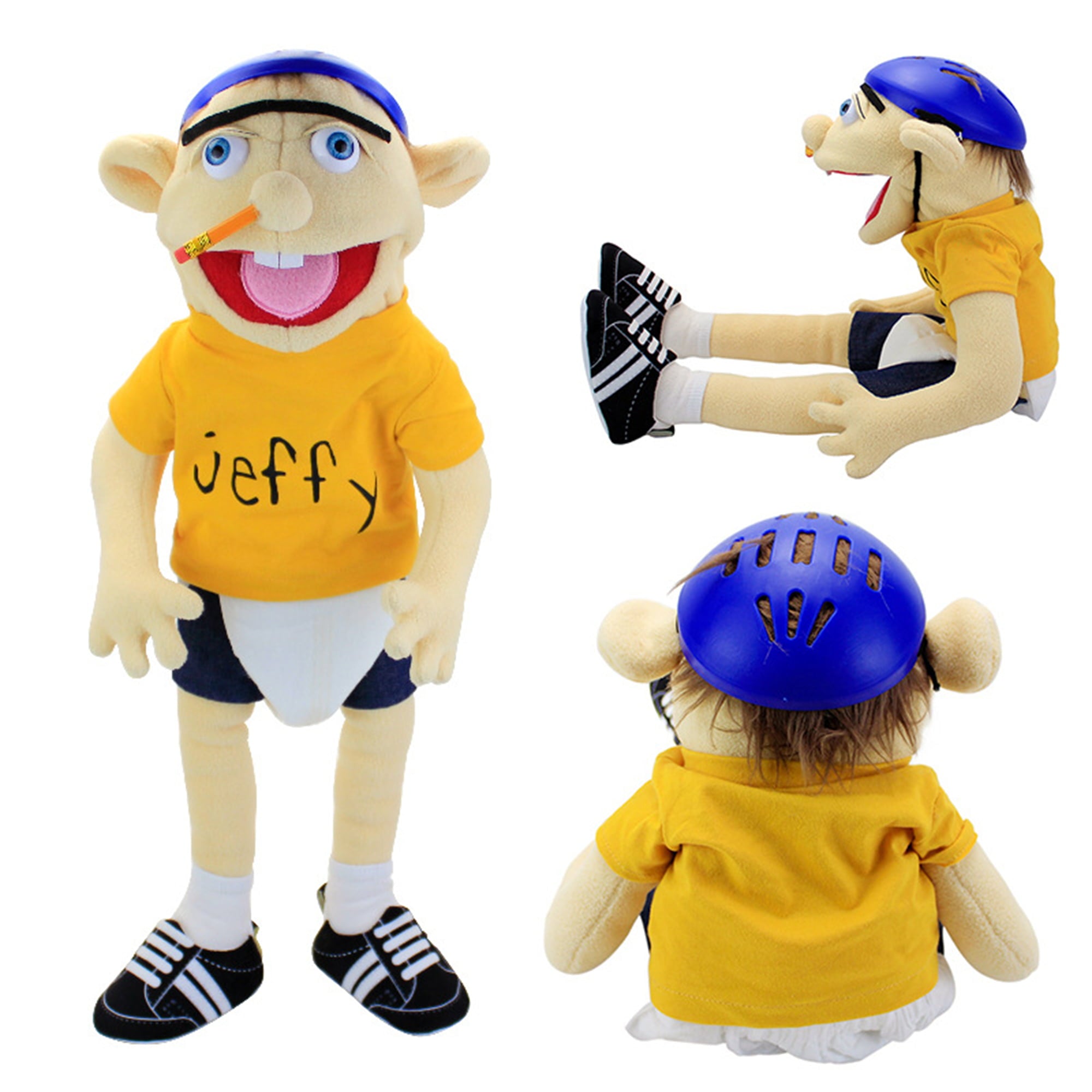 60CM Jeffy Hand Puppet Plush Toy Stuffed Doll Cartoon Figure For Playhouse Kids Educational Gift for Birthday Christmas