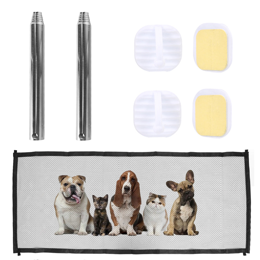 Willstar Retractable Pet Dog Door Mesh Safety Protection Door Baby Staircase Isolation Door 180cmx72cm 110cmx72cm Gray Suitable for Stairs Doorways