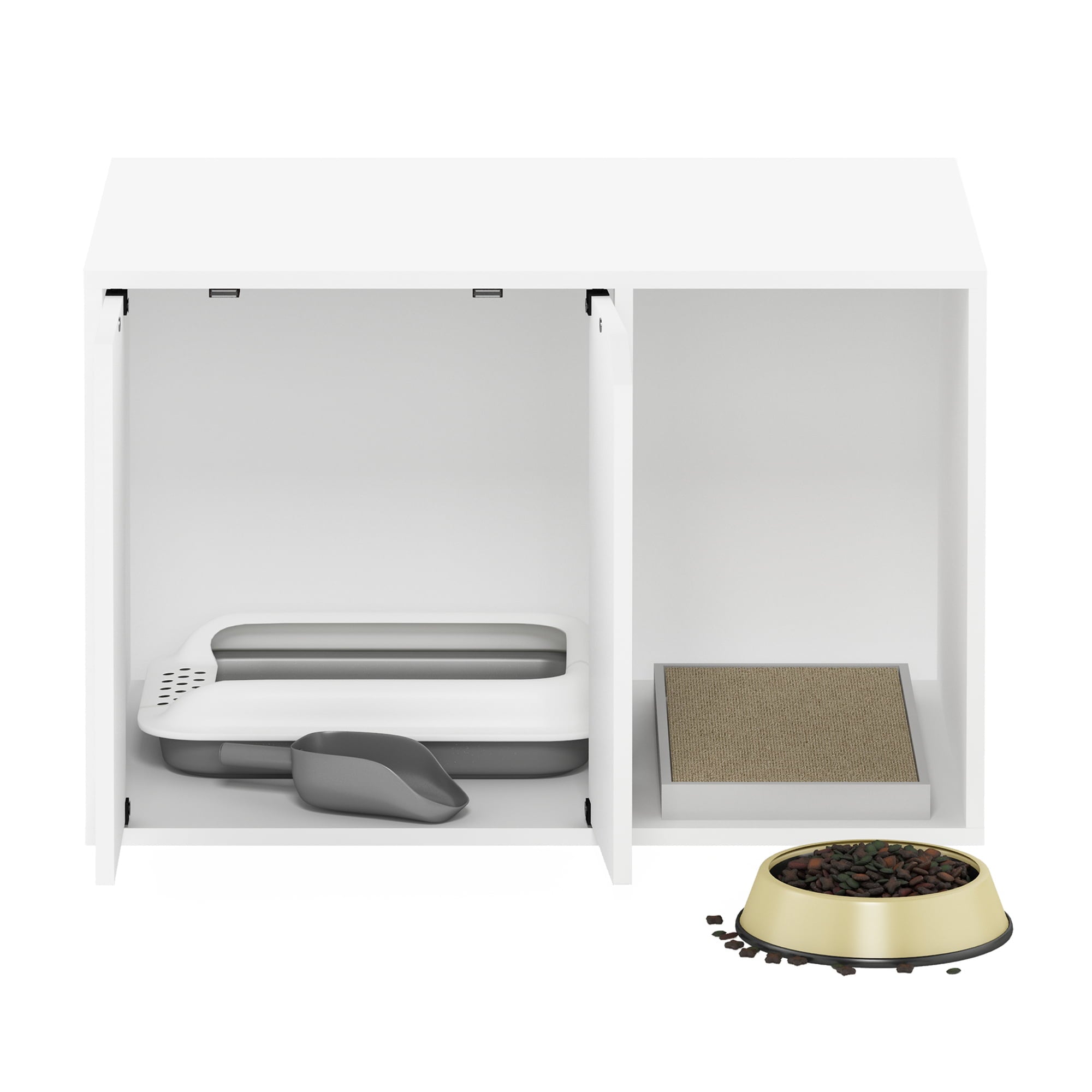 Furinno Peli Small Litter Box Enclosure， Solid White