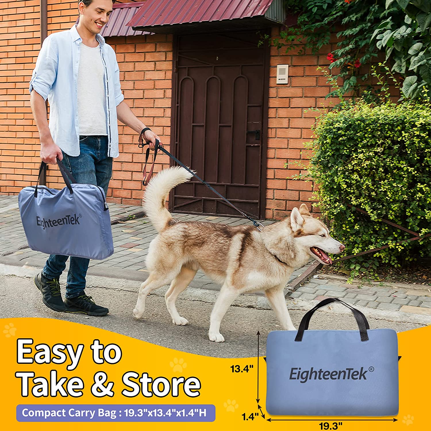 EighteenTek Pop up Pet Playpen Portable Puppy Cage Fence Kennel