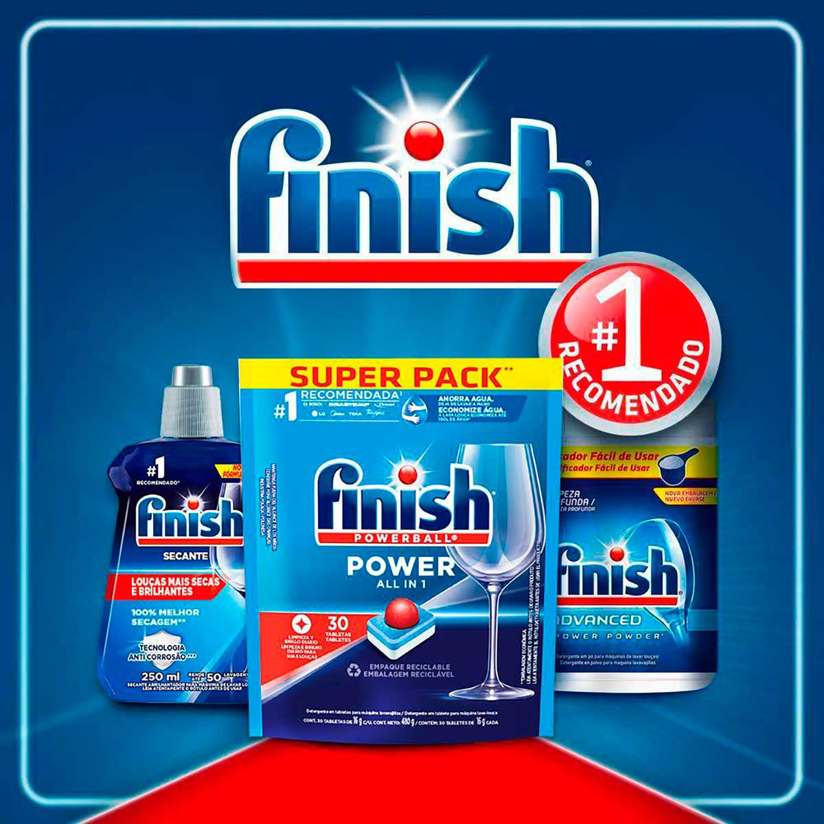 Detergente para Lava Loucas em tabletes Finish com 30 unidades
