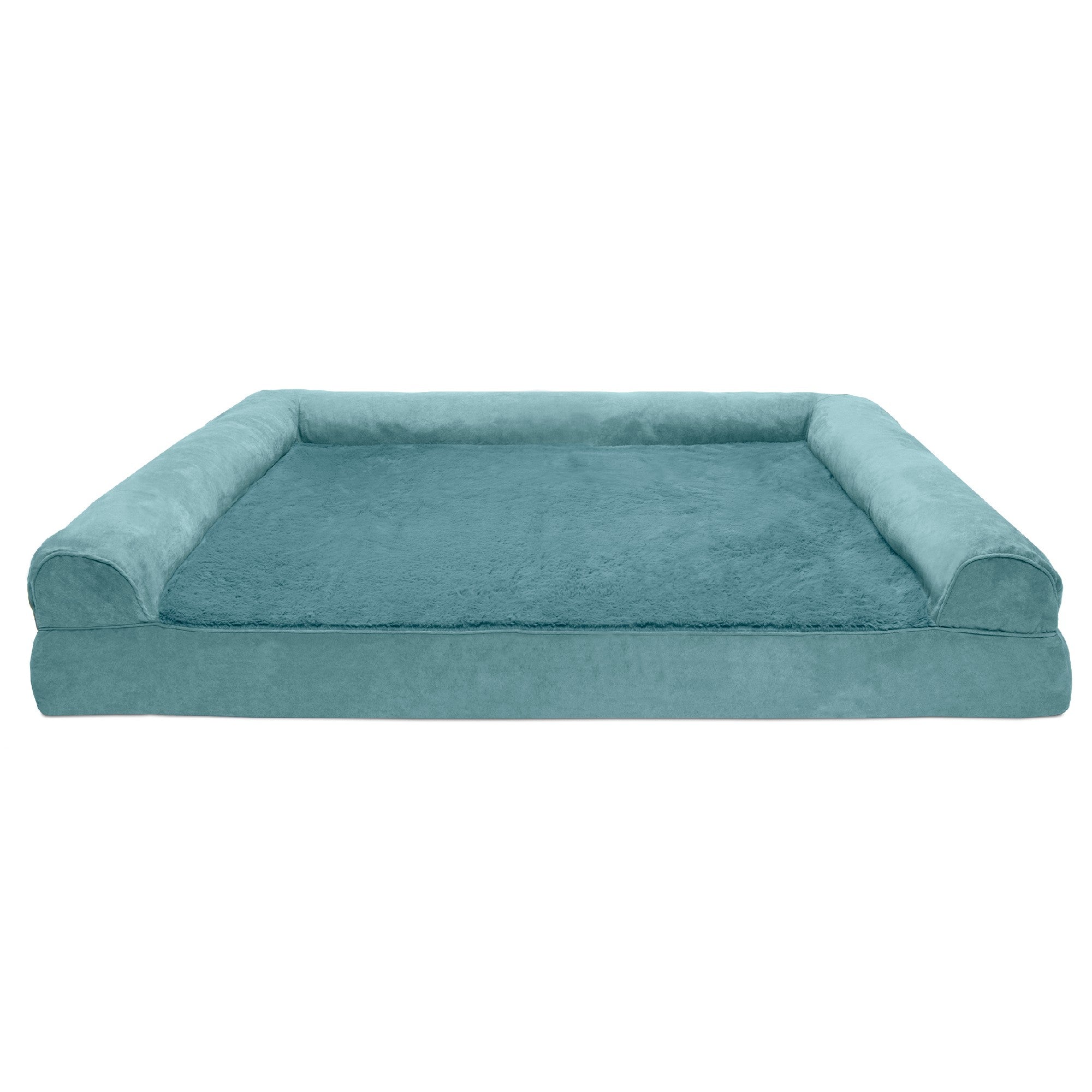 FurHaven Pet Products | Memory Foam Plush and Suede Sofa Pet Bed for Dogs and Cats， Deep Pool， Jumbo Plus