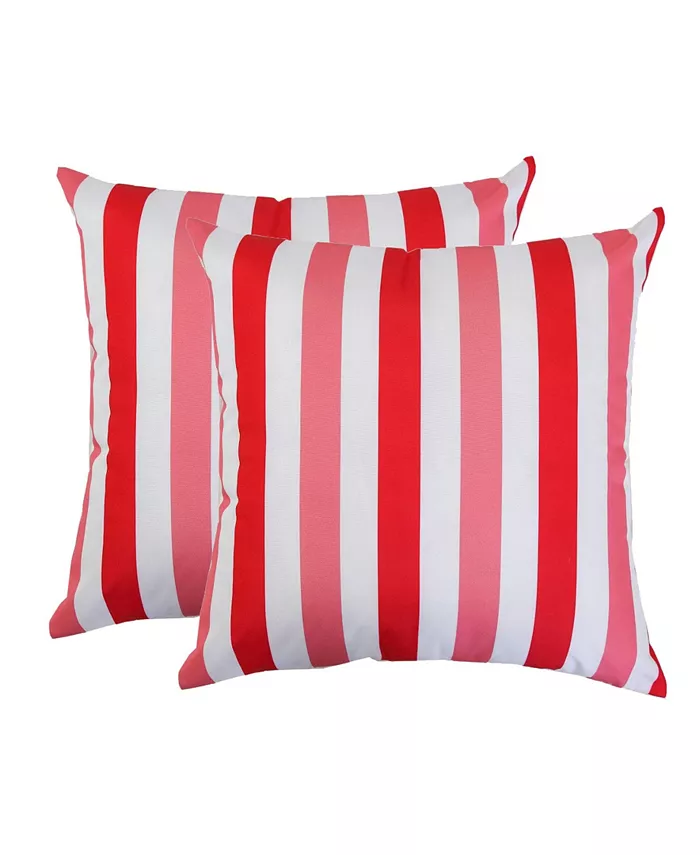 Homey Cozy Striped Outdoor Throw Pillow Set