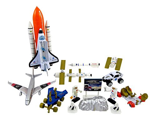 Mission to Mars Space Shuttle Playset for Kids with Rockets， Satellites， Rovers and Vehicles