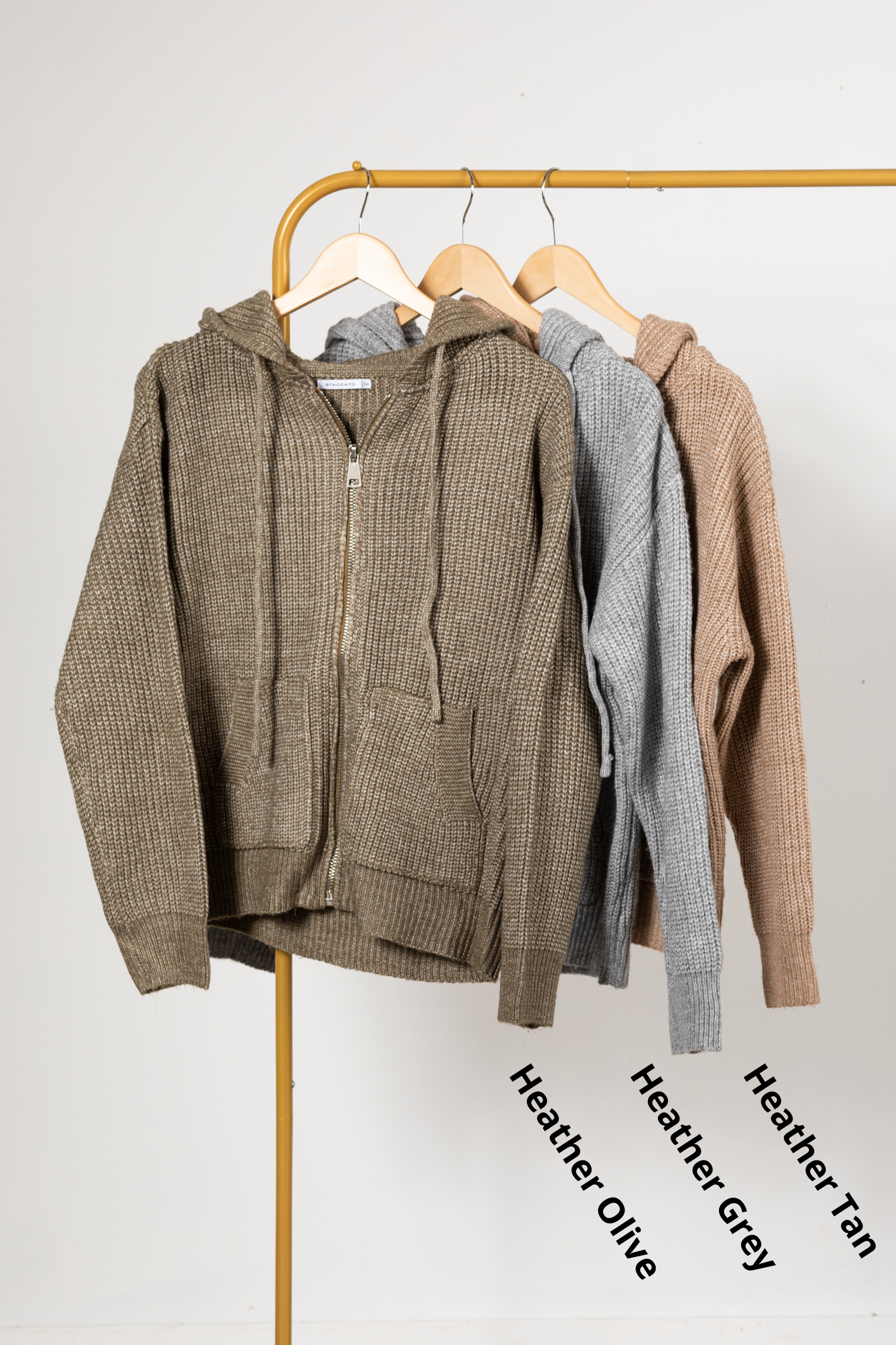 Chunky Hoodie Zipper Front Jacket With Pocket