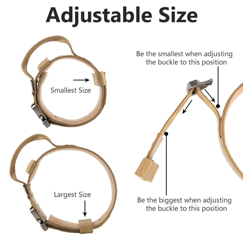 Plutus Pet Tactical Dog Collar， Soft Padded， Adjustable with Heavy Duty Metal Buckle， (L， Brown)