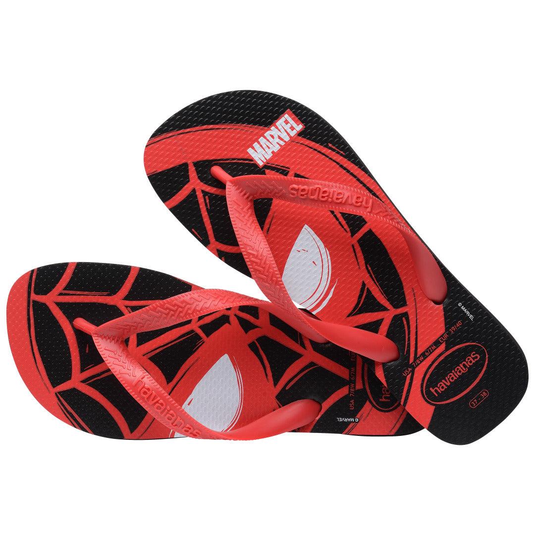Chinelo Havaianas Top Marvel Logomania Homem Aranha Vermelho