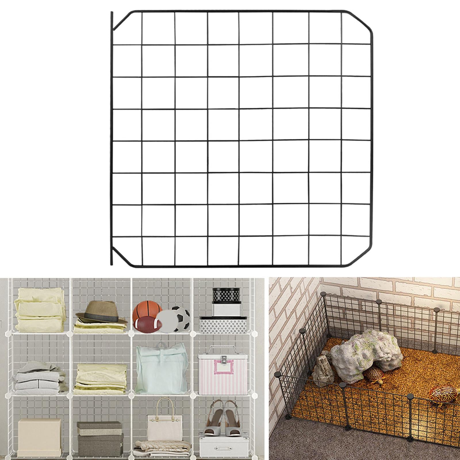 Pet Playpen Panel， DIY Cage Iron Expandable for Dog Guinea Indoor Enclosure Black Door