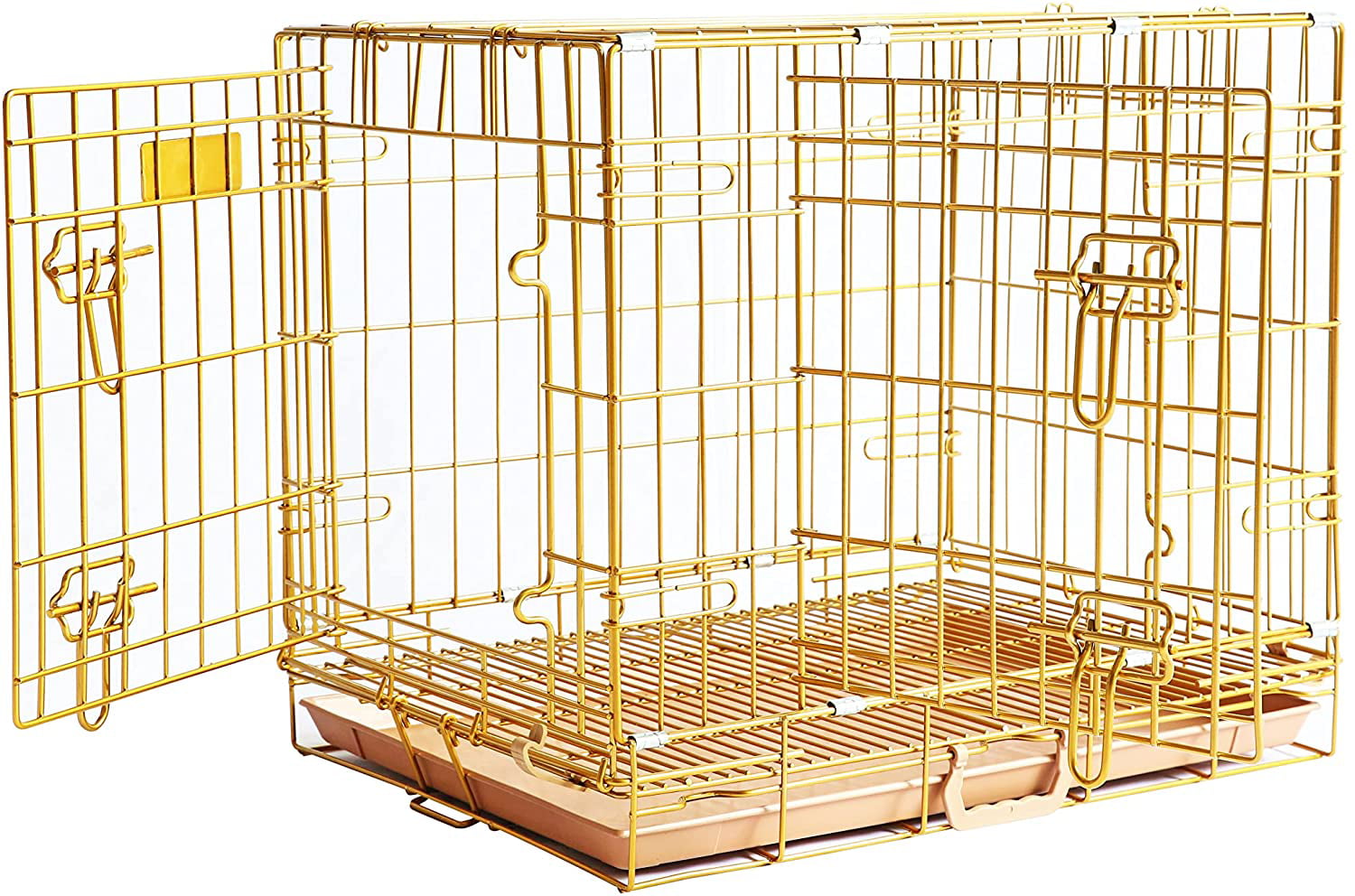 Homey Pet Double-Door Dog Crate Tray Removable Floor Grid，24