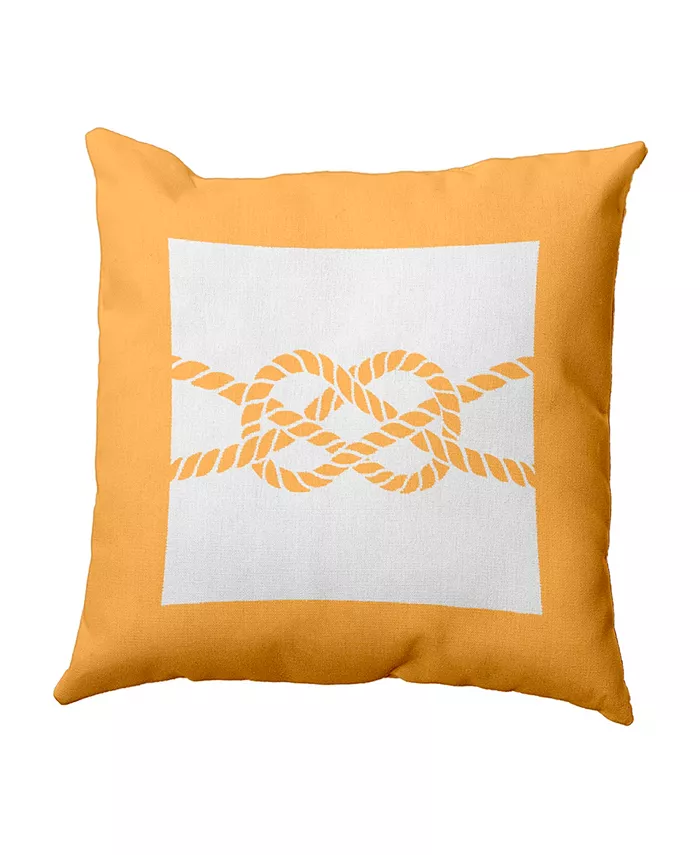 E by Design Nautical Knot 16 Inch Yellow Decorative Nautical Throw Pillow
