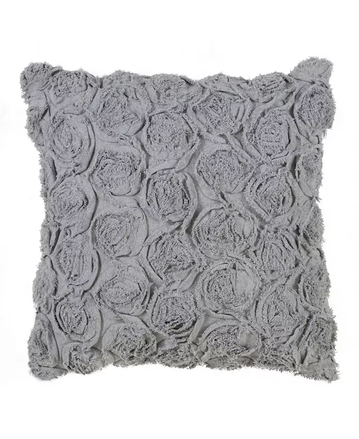 Saro Lifestyle Rose Texture Decorative Pillow， 17