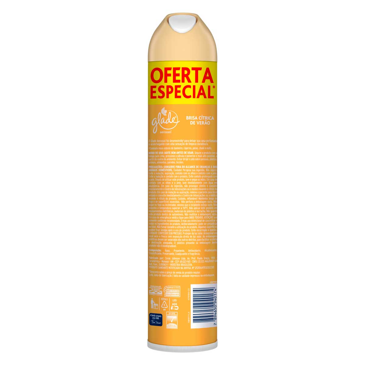 Desodorizador Glade Aerossol Brisa Citrica de Verao 360ml Oferta Especial