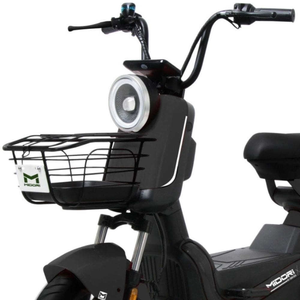 Bicicleta Elétrica Scooter Autopropelida Freio a Disco 650W 48V MD-20 Preta Midori