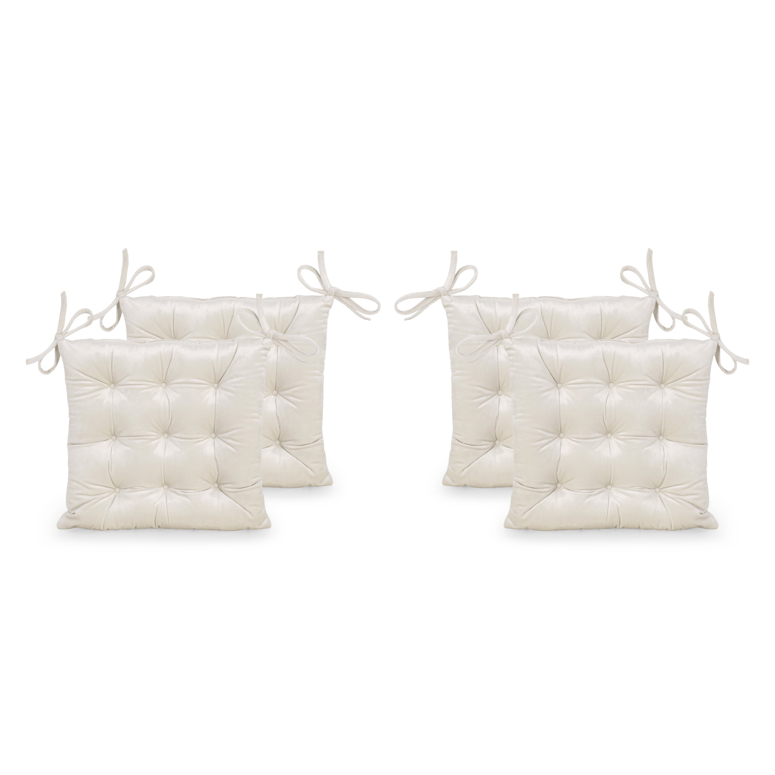 Asma Tufted Velvet Dining Chair Cushion Pads (Set of 4)